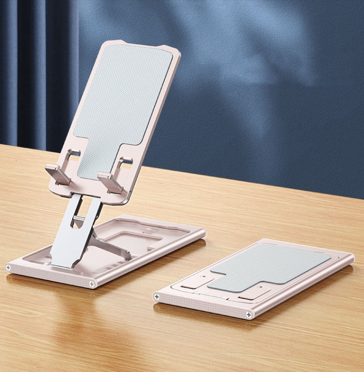 028 Portable Foldable Aluminum Alloy Phone Live Holder(Rose Gold) - Desktop Holder by PMC TechLife | Online Shopping South Africa | PMC TechLife