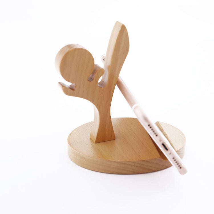Wooden Mobile Phone Bracket Beech Lazy Mobile Phone Holder,Style: Kung Fu - Desktop Holder by PMC TechLife | Online Shopping South Africa | PMC TechLife