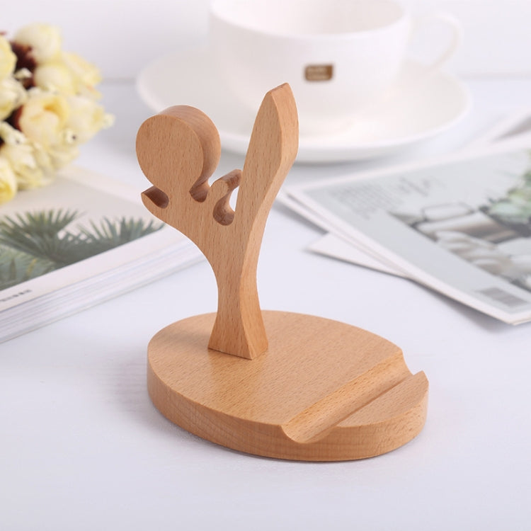 Wooden Mobile Phone Bracket Beech Lazy Mobile Phone Holder,Style: Kung Fu - Desktop Holder by PMC TechLife | Online Shopping South Africa | PMC TechLife