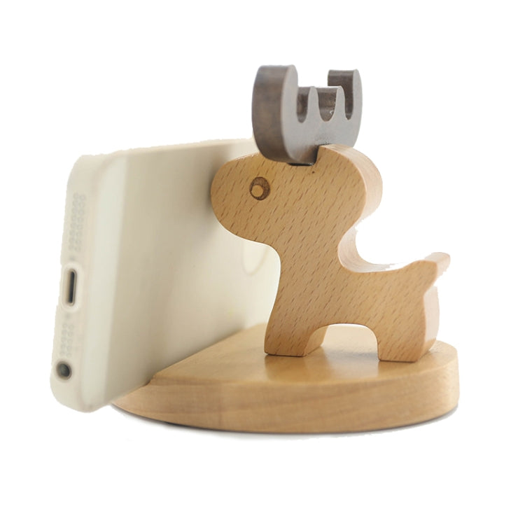 Wooden Mobile Phone Bracket Beech Lazy Mobile Phone Holder,Style: Little Deer With Antlers - Desktop Holder by PMC TechLife | Online Shopping South Africa | PMC TechLife