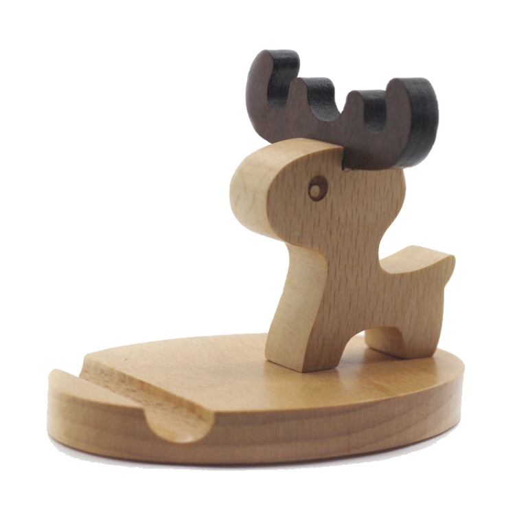 Wooden Mobile Phone Bracket Beech Lazy Mobile Phone Holder,Style: Little Deer With Antlers - Desktop Holder by PMC TechLife | Online Shopping South Africa | PMC TechLife