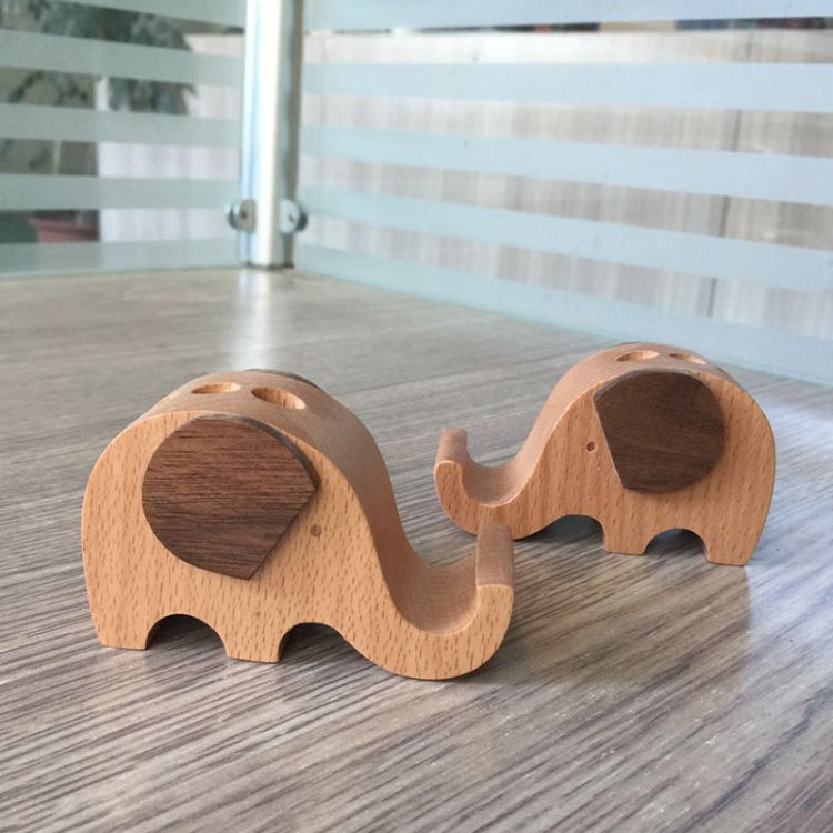Wooden Mobile Phone Bracket Beech Lazy Mobile Phone Holder,Style: Elephants - Desktop Holder by PMC TechLife | Online Shopping South Africa | PMC TechLife