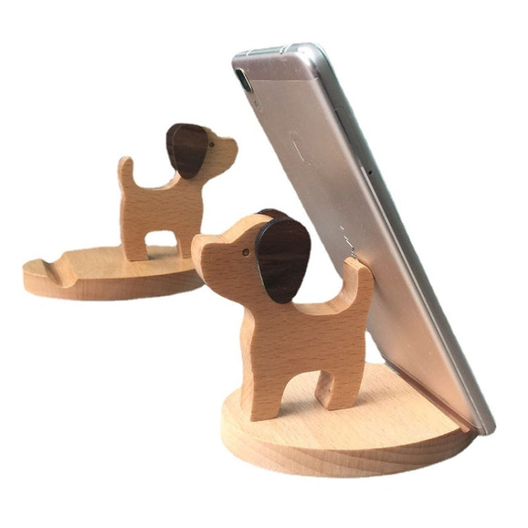 Wooden Mobile Phone Bracket Beech Lazy Mobile Phone Holder,Style: Puppy - Desktop Holder by PMC TechLife | Online Shopping South Africa | PMC TechLife