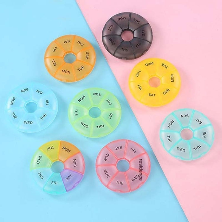 2 PCS Round 7 Days Rainbow Color Portable Pill Box Plastic Seven Grid(Light Green) - free shipping - PMC TechLife - Order now!