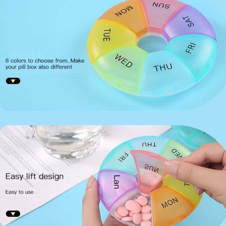 2 PCS Round 7 Days Rainbow Color Portable Pill Box Plastic Seven Grid(Colorful) - free shipping - PMC TechLife - Order now!