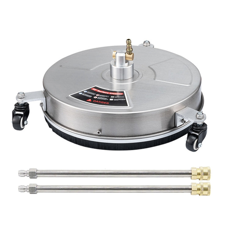 Round Floor Scrubber High Pressure Cleaner, Size: 15 inch Stainless Steel+2 Shots - free shipping - PMC TechLife - Order now!