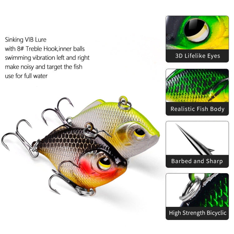 3 PCS PROBEROS DW1044 4.5cm/8.5g Lure Fake Bait Iconic Plastic VIB Hard Bait(G) - free shipping - PMC TechLife - Order now!