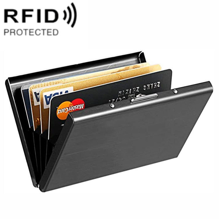 ZT-1563 RFID Anti-theft Aluminum Alloy Multi-compartment Business Card Case Card Holder(Black) - Antimagnetic RFID Package by PMC TechLife | Online Shopping South Africa | PMC TechLife | Buy Now Pay Later Mobicred