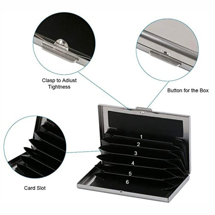 ZT-1563 RFID Anti-theft Aluminum Alloy Multi-compartment Business Card Case Card Holder(Silver) - Antimagnetic RFID Package by PMC TechLife | Online Shopping South Africa | PMC TechLife | Buy Now Pay Later Mobicred