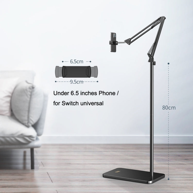 SSKY L10 Home Cantilever Ground Phone Holder Tablet Support Holder, Style: Fixed+Phone Clip (Black) - Lazy Bracket by SSKY | Online Shopping South Africa | PMC TechLife | Buy Now Pay Later Mobicred