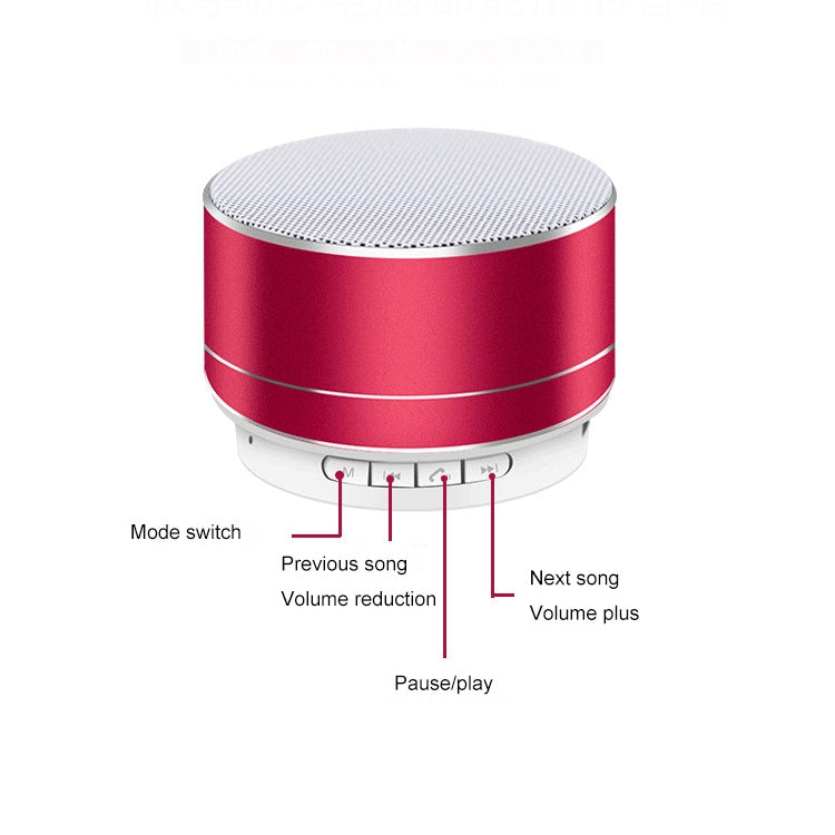 A10 Mini Metal Wireless Bluetooth Speaker(Red) - Mini Speaker by PMC TechLife | Online Shopping South Africa | PMC TechLife | Buy Now Pay Later Mobicred