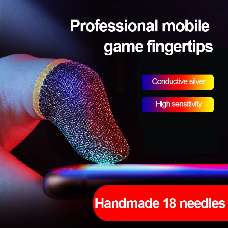 15 Pairs  18 Needles Gaming Finger Glove Anti-sweat and Non-slip Glove,Color: Silver Fibre Blue Trim - Gaming Finger Sleeves by PMC TechLife | Online Shopping South Africa | PMC TechLife | Buy Now Pay Later Mobicred