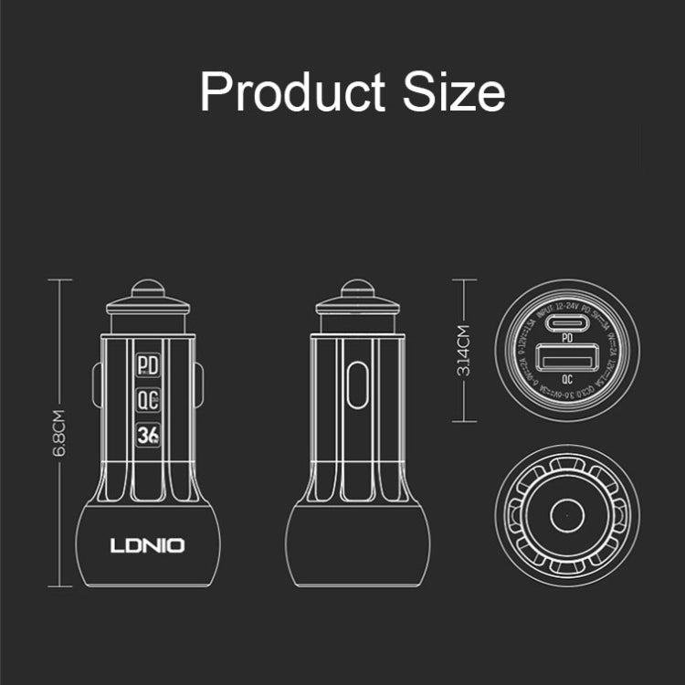 LDNIO C1 36W PD + QC 3.0 Car Fast Charger High Power Smart USB Car Charger with Micro USB Cable - Car Charger by LDNIO | Online Shopping South Africa | PMC TechLife