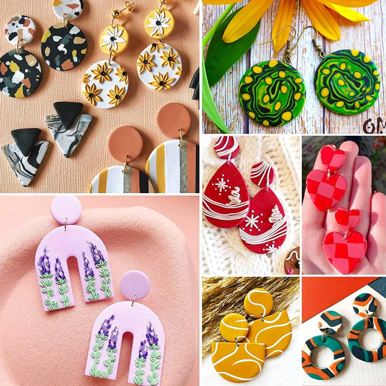 106-1 116 In 1 Clay Cutter Set DIY Clay Earring Mould Clay Earrings Making Tools(Dark Green) - free shipping - PMC TechLife - Order now!