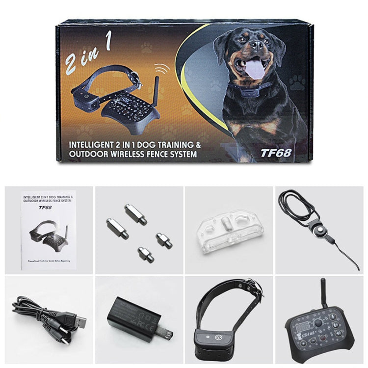 TF68 2-in-1 Dog Trainer Outdoor Electronic Wireless Fence With Collar EU Plug - free shipping - PMC TechLife - Order now!