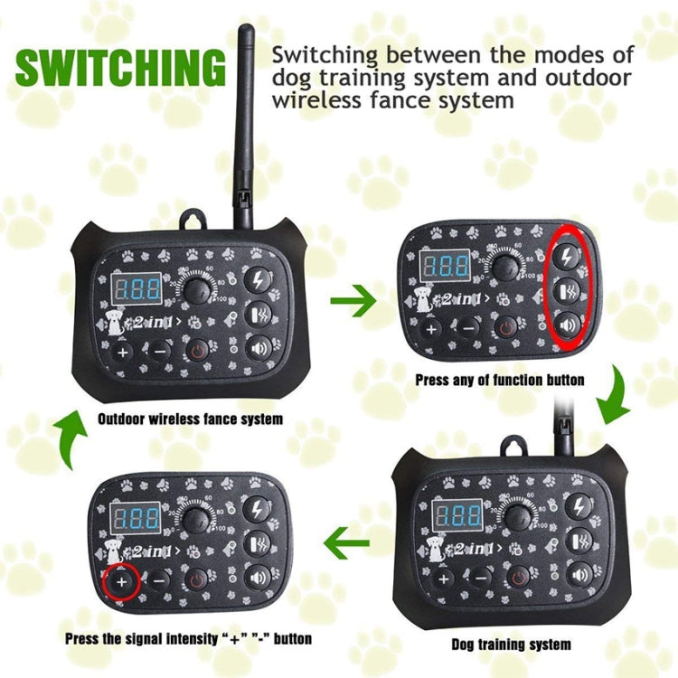 TF68 2-in-1 Dog Trainer Outdoor Electronic Wireless Fence With Collar EU Plug - free shipping - PMC TechLife - Order now!