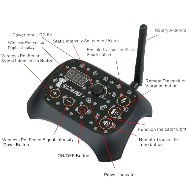 TF68 2-in-1 Dog Trainer Outdoor Electronic Wireless Fence With Collar EU Plug - free shipping - PMC TechLife - Order now!