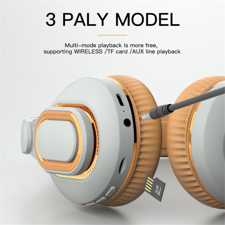 H7 Foldable Wireless Bluetooth Headset With Microphone Support TF Card, AUX(Light Gray) - Headset & Headphone by PMC TechLife | Online Shopping South Africa | PMC TechLife