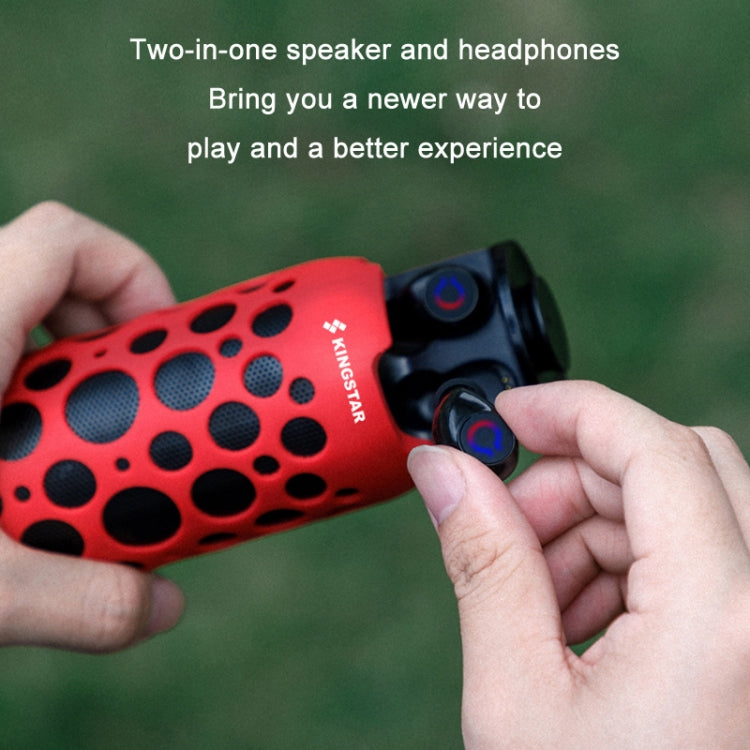 K045 2 In 1 Outdoor Mini Wireless Bluetooth Audio In-Ear Headphones(Red) - Desktop Speaker by PMC TechLife | Online Shopping South Africa | PMC TechLife