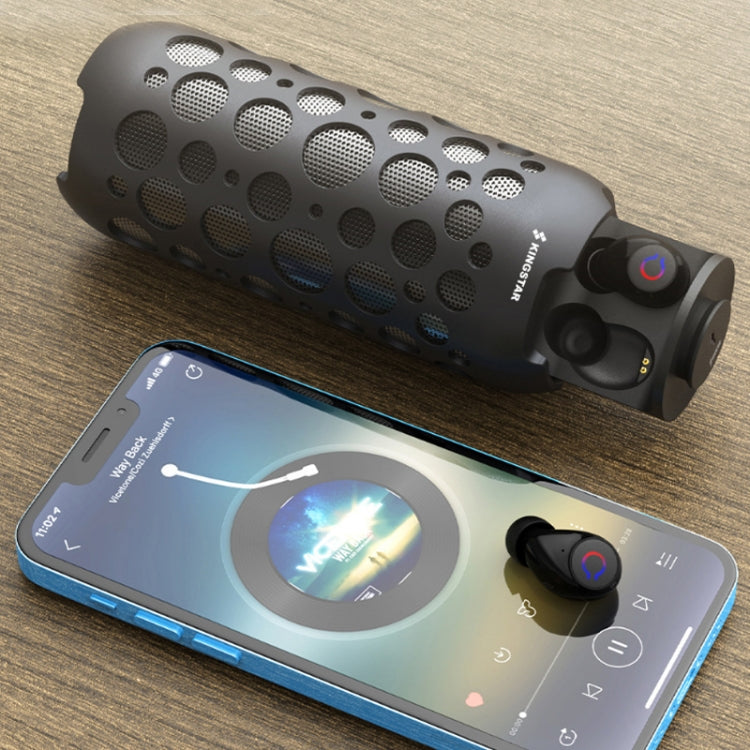 K045 2 In 1 Outdoor Mini Wireless Bluetooth Audio In-Ear Headphones(Blue) - Desktop Speaker by PMC TechLife | Online Shopping South Africa | PMC TechLife