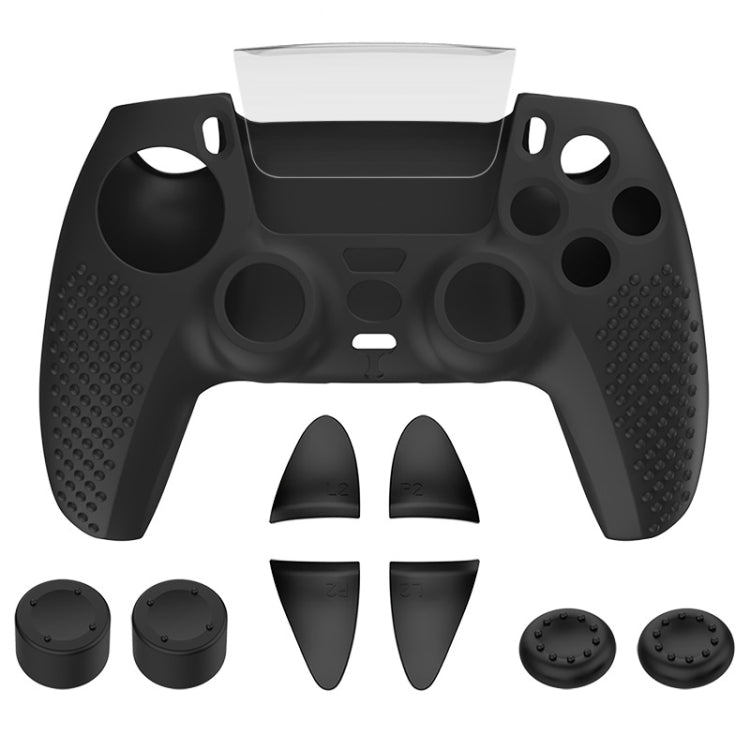 For PS5 Game Controller Joystick Cap Silicone Protective Cover Kit Dustproof Case(Black Polka Dots) - Cases by PMC TechLife | Online Shopping South Africa | PMC TechLife