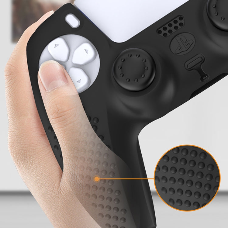 For PS5 Game Controller Joystick Cap Silicone Protective Cover Kit Dustproof Case(Black Polka Dots) - Cases by PMC TechLife | Online Shopping South Africa | PMC TechLife