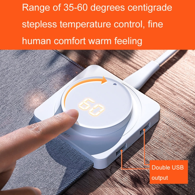 Joyroom JR-CY335 220V Smart Office Desktop Heating Thermostatic Mouse Pad, US Plug, Size: 60x36cm(Llight Gray) - free shipping - PMC TechLife - Order now!