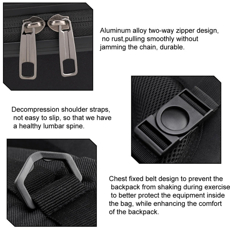 For DJI AVATA  Storage Bag Hard Shell Waterproof Shoulder Bag Backpack(Brushed Gray) - Case & Bags by PMC TechLife | Online Shopping South Africa | PMC TechLife