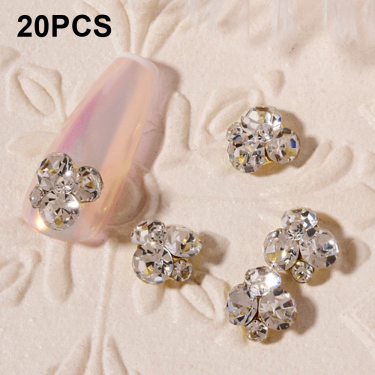 20 PCS Nail Jewelry Stacked Diamond Nail Sticker Accessories(H523 Small White) - free shipping - PMC TechLife - Order now!