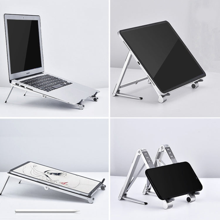 X23 3 In 1 Portable Storage Foldable Aluminum Phone Tablet Stand(Grey) - Laptop Stand by PMC TechLife | Online Shopping South Africa | PMC TechLife