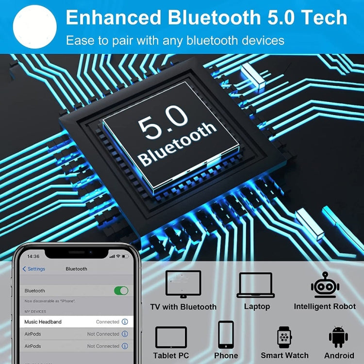 Bluetooth Headband Headphones Sleep Mask for Side Sleeper Workout Running(Hemp Gray) - free shipping - PMC TechLife - Order now!