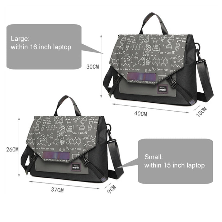 LUCKYBAT Laptop Bag Airbag Anti-drop Crossbody Handbag, Size: S 13.3-16 Inch(Black Equation) - 15 inch by PMC TechLife | Online Shopping South Africa | PMC TechLife