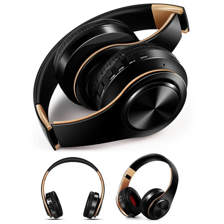 LPT660 Bluetooth Wireless Headset HIFI Stereo Sports Headphones(Black+Gold) - Headset & Headphone by PMC TechLife | Online Shopping South Africa | PMC TechLife