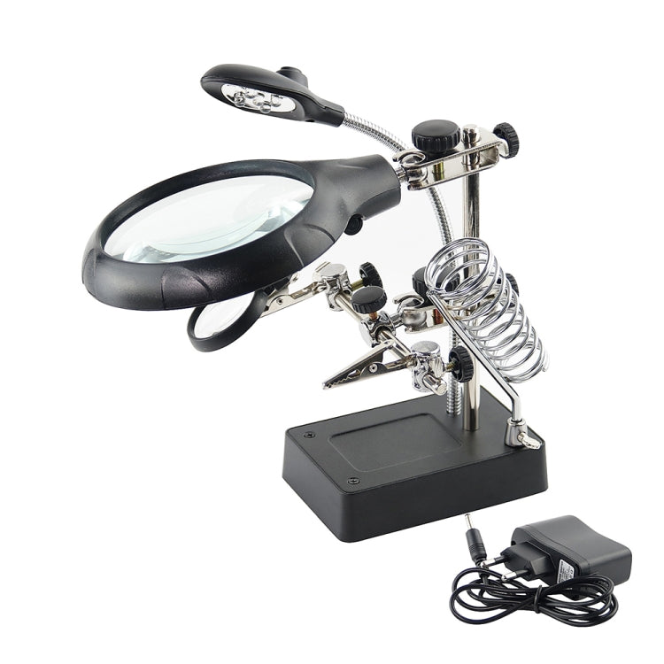16129-C 2.5X/7.5X/10X LED Lighting Auxiliary Bracket Maintenance Magnifier(EU Plug) - Others by PMC TechLife | Online Shopping South Africa | PMC TechLife
