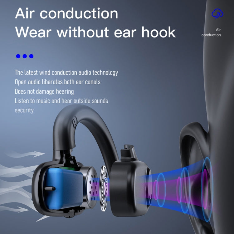 Bone Conduction Concepts Digital Display Stereo Bluetooth Earphones, Style: Single Ear(Blue) - Bluetooth Earphone by PMC TechLife | Online Shopping South Africa | PMC TechLife