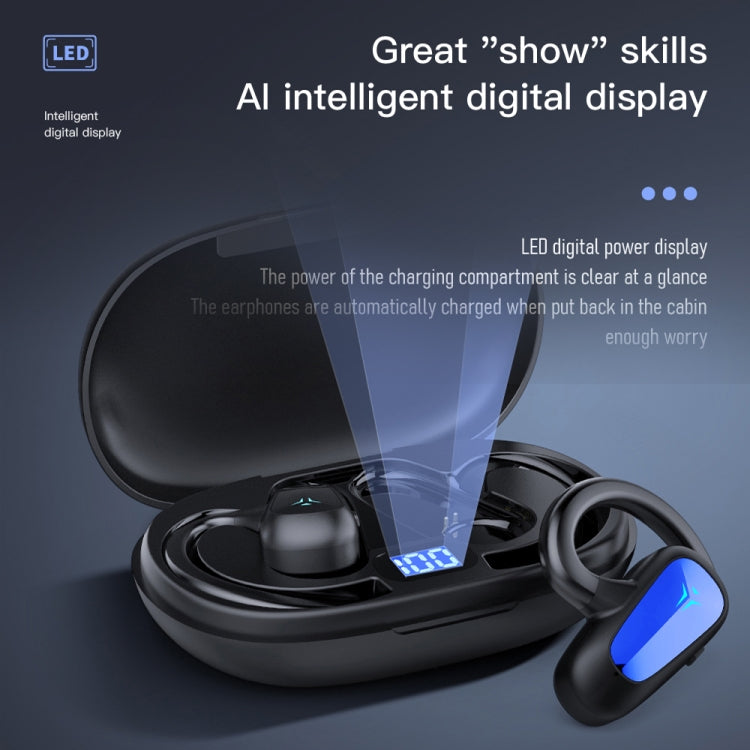 Bone Conduction Concepts Digital Display Stereo Bluetooth Earphones, Style: Dual Ears With Charging Warehouse(Blue) - Bluetooth Earphone by PMC TechLife | Online Shopping South Africa | PMC TechLife