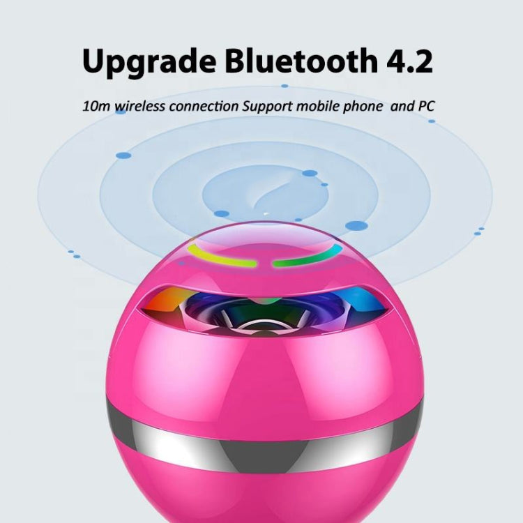GS009 Bluetooth 4.2 Round Ball Small Speaker With Colorful Light Support TF Card / FM(Blue) - Desktop Speaker by PMC TechLife | Online Shopping South Africa | PMC TechLife | Buy Now Pay Later Mobicred