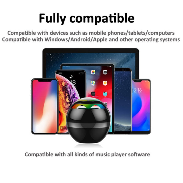 GS009 Bluetooth 4.2 Round Ball Small Speaker With Colorful Light Support TF Card / FM(Blue) - Desktop Speaker by PMC TechLife | Online Shopping South Africa | PMC TechLife | Buy Now Pay Later Mobicred