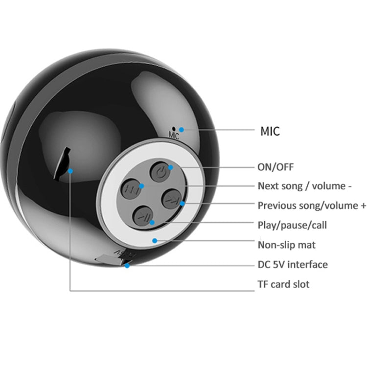 GS009 Bluetooth 4.2 Round Ball Small Speaker With Colorful Light Support TF Card / FM(Blue) - Desktop Speaker by PMC TechLife | Online Shopping South Africa | PMC TechLife | Buy Now Pay Later Mobicred