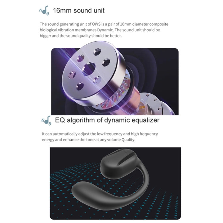 YJ77 Bluetooth 5.2 Ear-mounted OWS Bone Conduction Headset(Left Ear Black) - Bluetooth Earphone by PMC TechLife | Online Shopping South Africa | PMC TechLife
