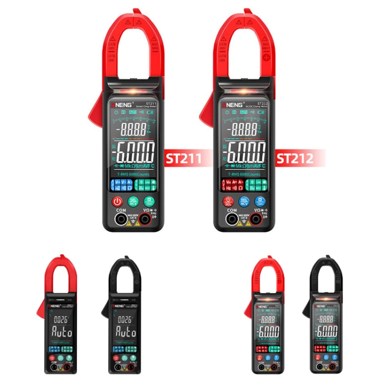 ANENG Large Screen Multi-Function Clamp Fully Automatic Smart Multimeter, Specification: ST211 Red - Digital Multimeter by ANENG | Online Shopping South Africa | PMC TechLife | Buy Now Pay Later Mobicred