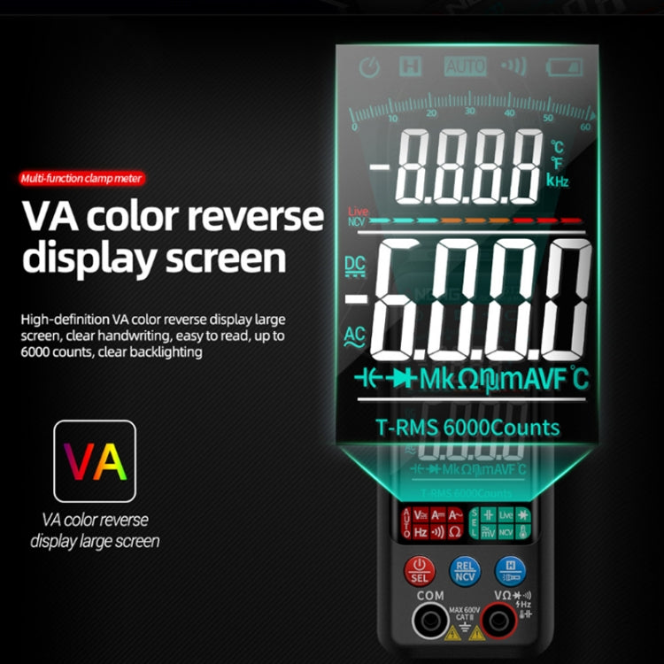 ANENG Large Screen Multi-Function Clamp Fully Automatic Smart Multimeter, Specification: ST211 Black - free shipping - PMC TechLife - Order now!