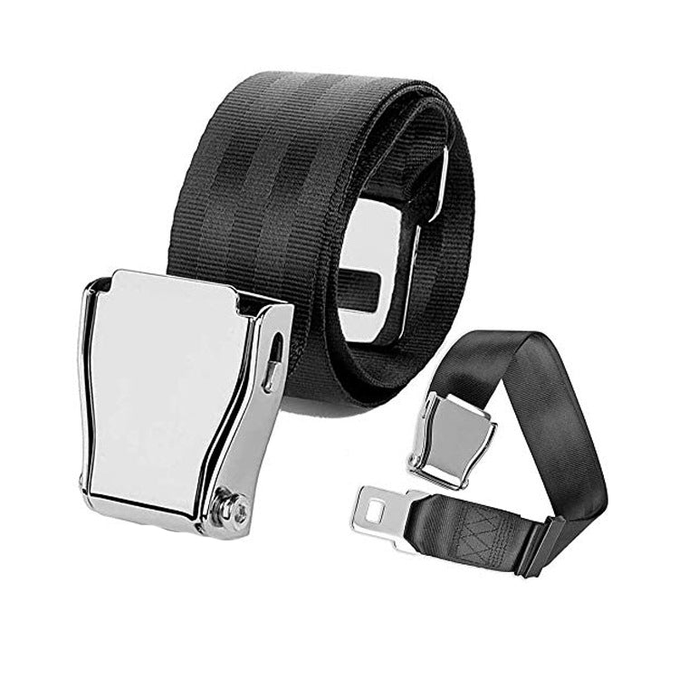 Two Point Aircraft Buckle Adjustable Seat Belt Extended Band(Black) - free shipping - PMC TechLife - Order now!