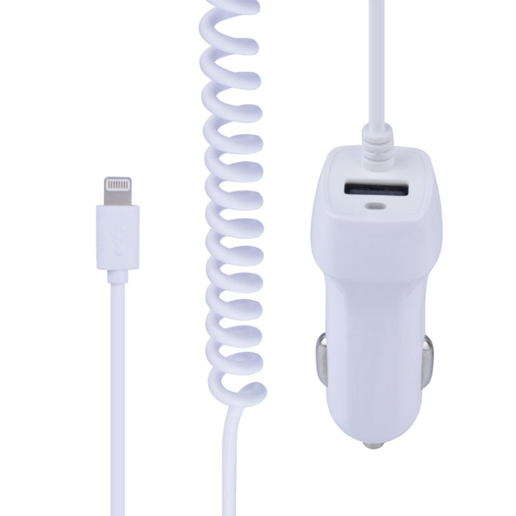 522AL Fast Charging With Cable Car Charging, Output Interface: 8 Pin (White) - Car Charger by PMC TechLife | Online Shopping South Africa | PMC TechLife
