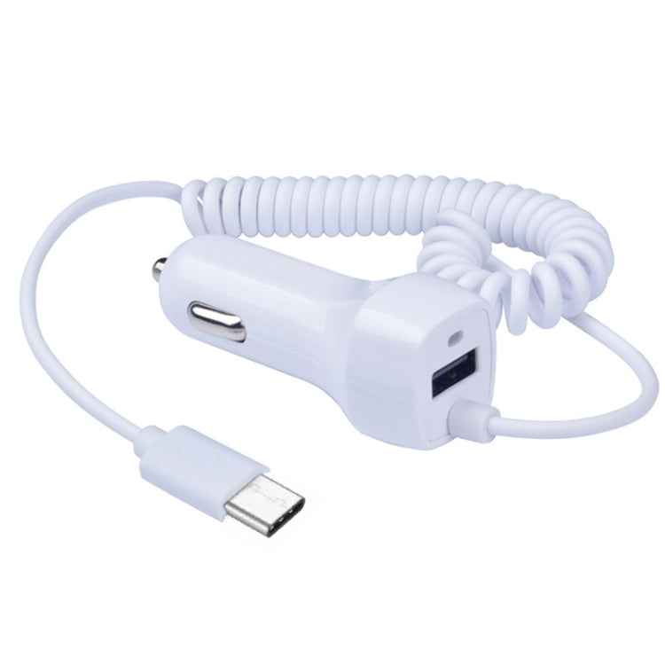 522AL Fast Charging With Cable Car Charging, Output Interface: Type-C/USB-C (White) - Car Charger by PMC TechLife | Online Shopping South Africa | PMC TechLife