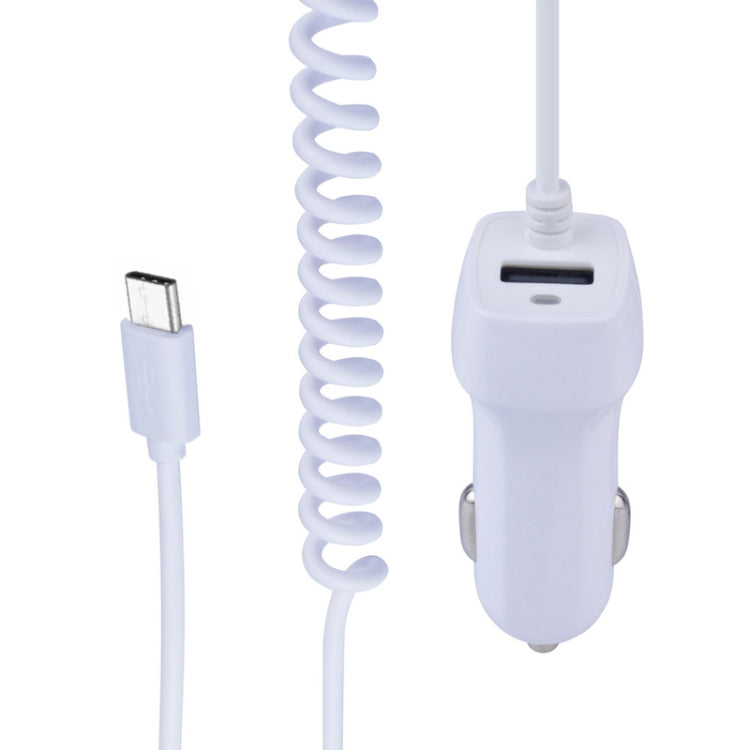 522AL Fast Charging With Cable Car Charging, Output Interface: Type-C/USB-C (White) - Car Charger by PMC TechLife | Online Shopping South Africa | PMC TechLife