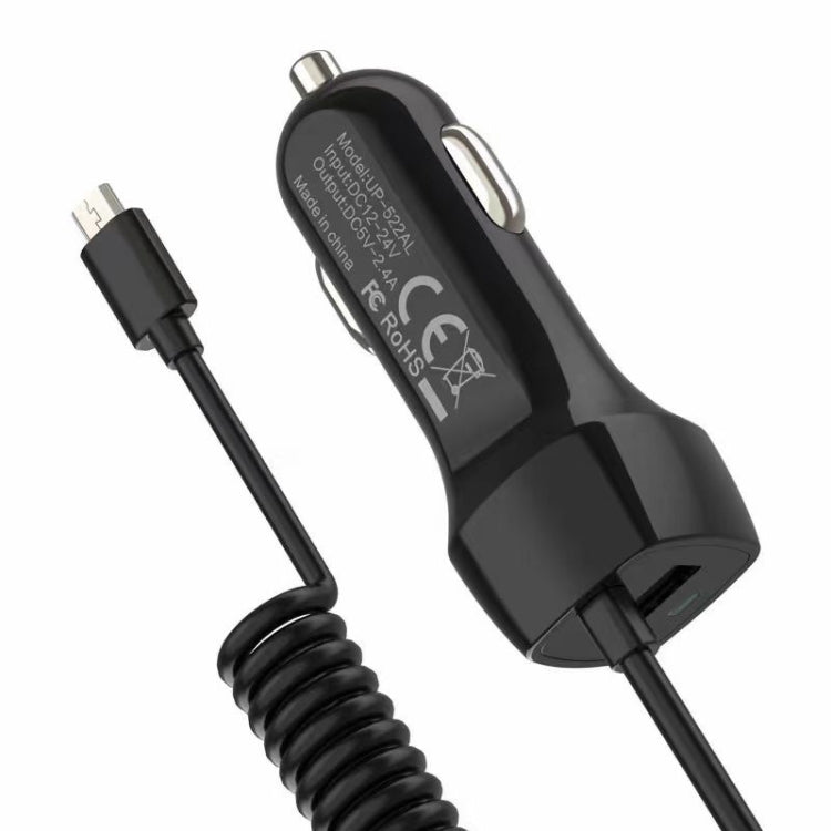522AL Fast Charging With Cable Car Charging, Output Interface: Micro USB (Black) - Car Charger by PMC TechLife | Online Shopping South Africa | PMC TechLife