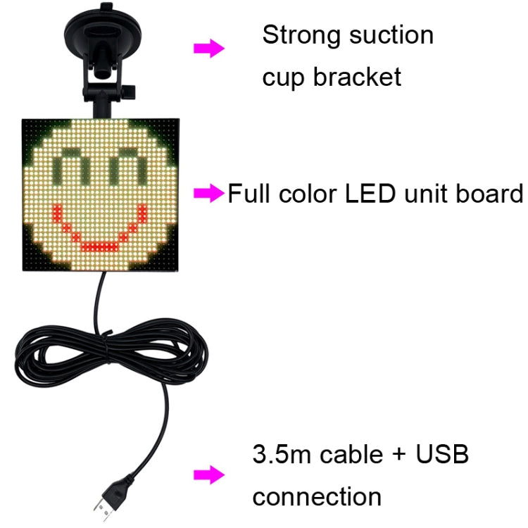 P4-32x32 RGB Full Color Emoji Picture LED Car Display Wireless Transmission Wifi Custom - Car Monitor by PMC TechLife | Online Shopping South Africa | PMC TechLife