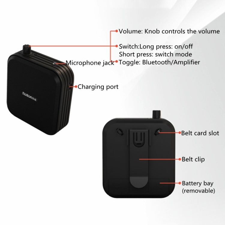 Rolton K600 7.4V Bluetooth Audio Speaker Megaphone Voice Amplifier Without Transmitter(Green) - free shipping - PMC TechLife - Order now!