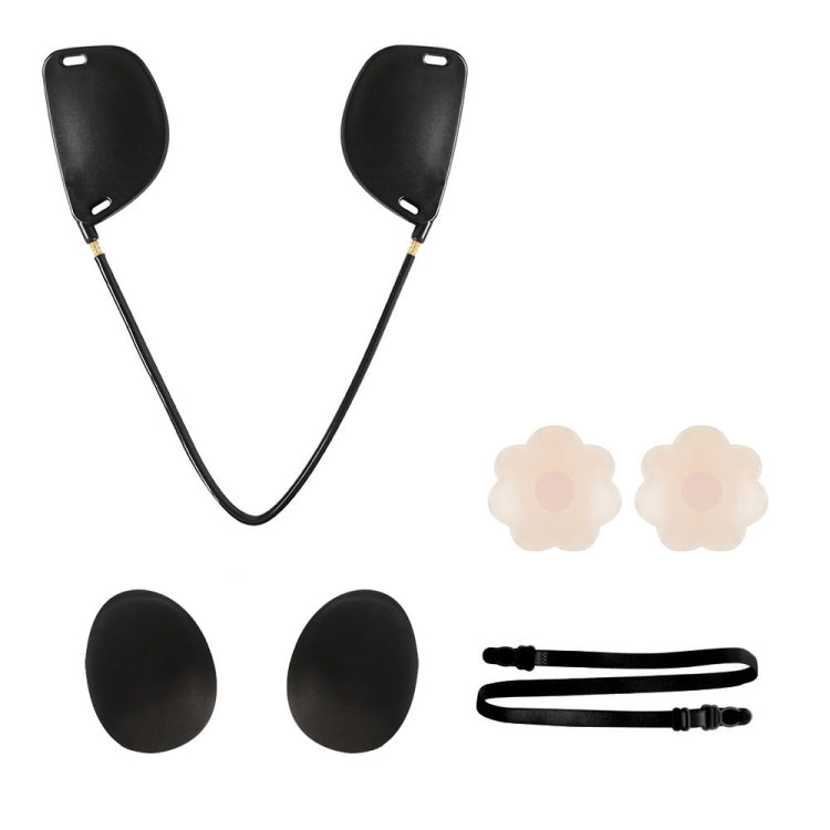 XD00001 Molding Silicone Nipple Sticker Frontless Bra Adjustable Anti-sag Push-up Bra Kit(V-type Black) - free shipping - PMC TechLife - Order now!